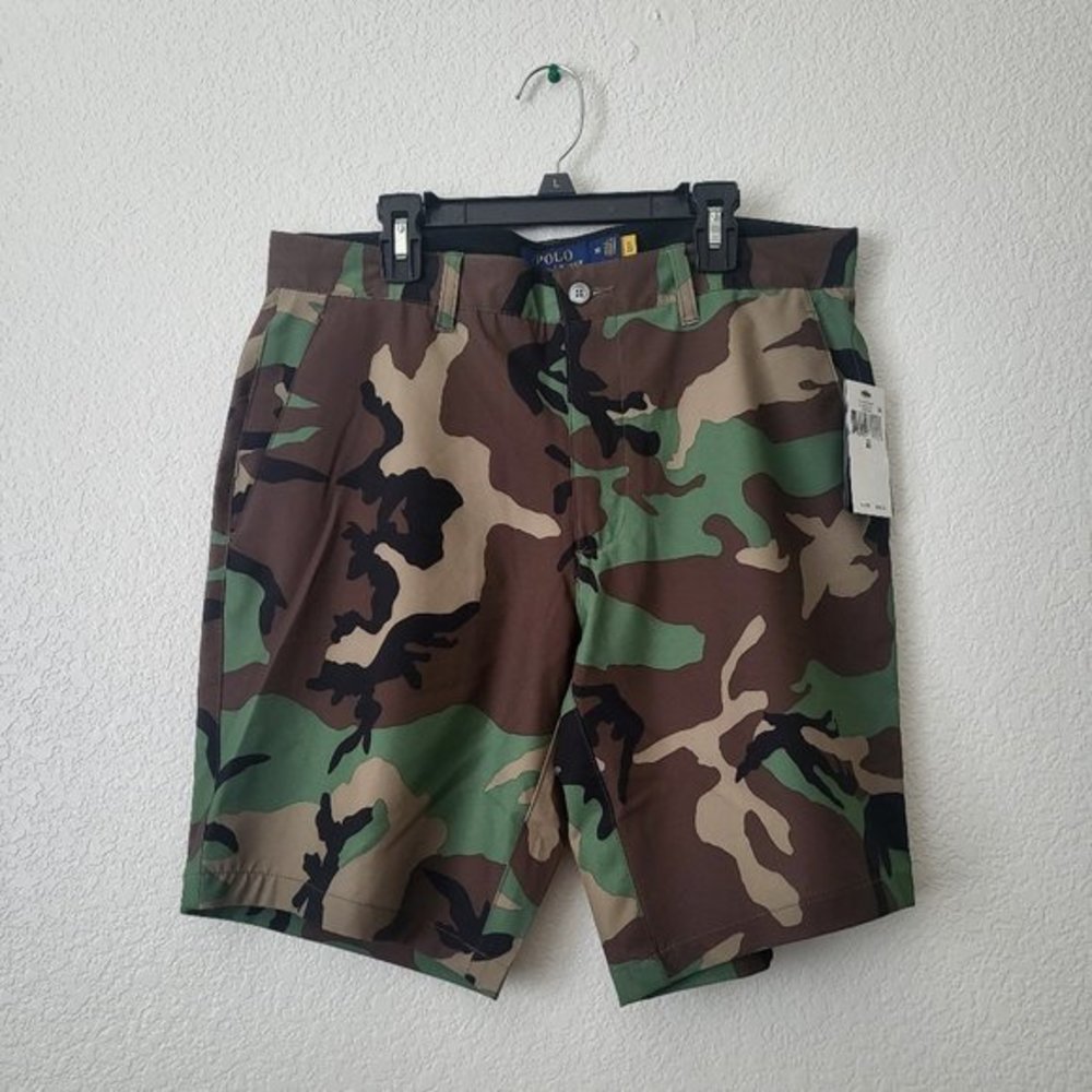 Men's Polo Ralph Lauren Camouflage Outdoor Shorts Recycled Polyester‎ Camo Print - Picture 6 of 10